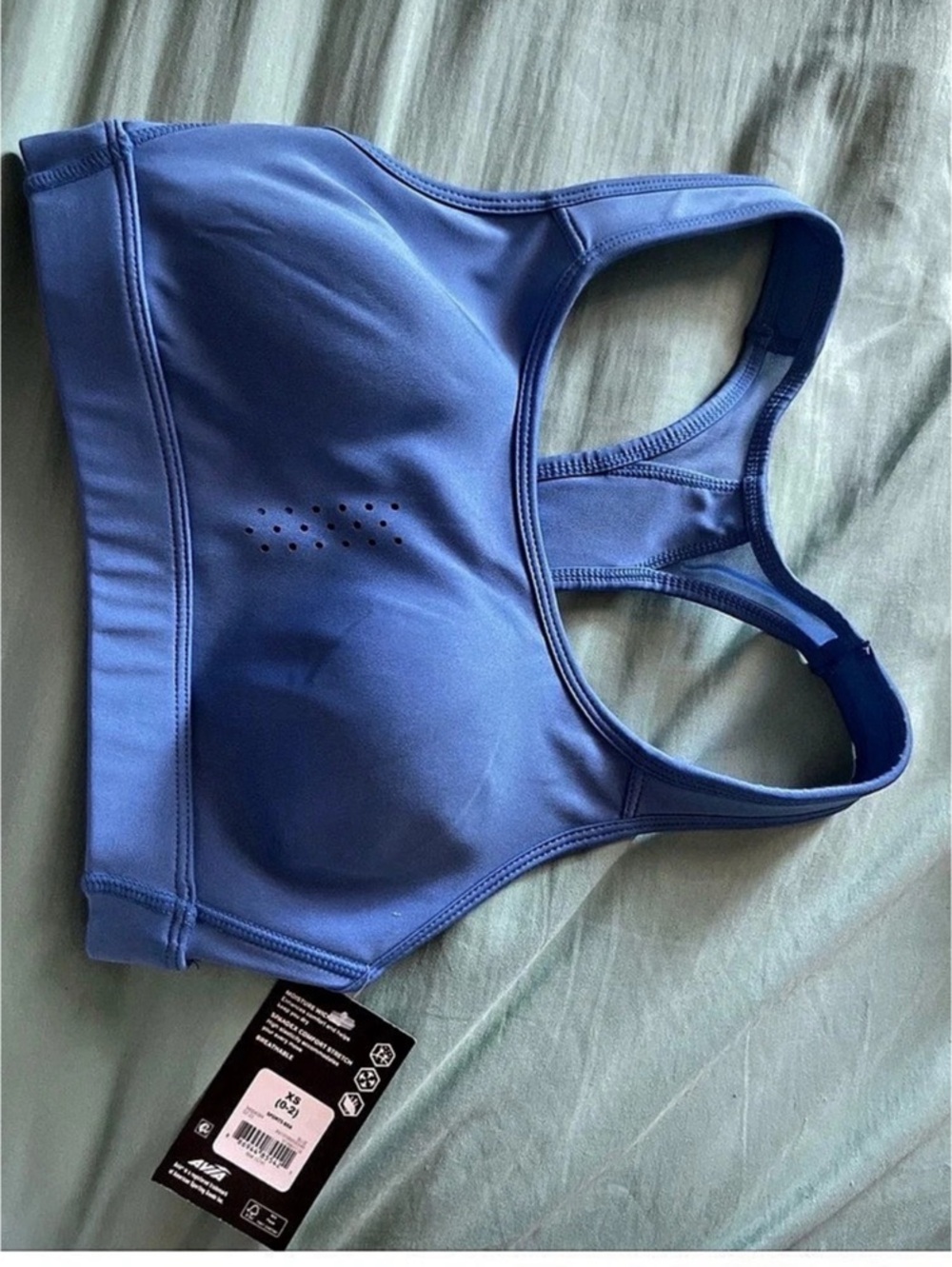 Avia Women's XS Racerback Sports Bra Blue